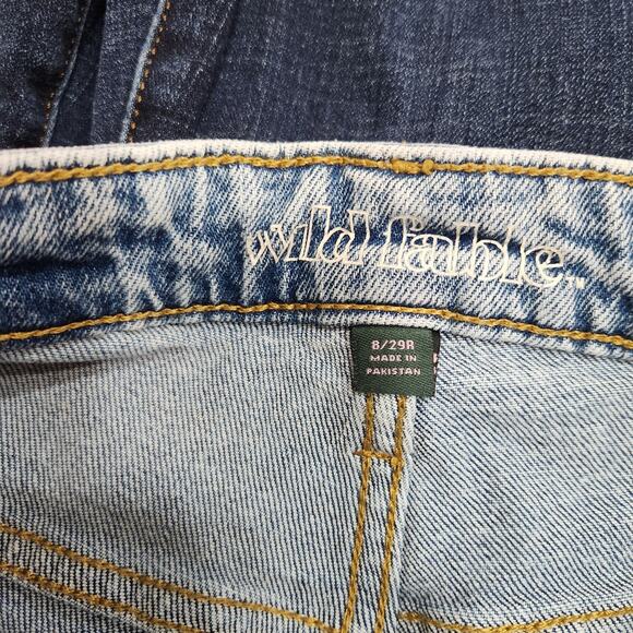 Wild Fable High Rise Mom Denim Shorts Blue Cuffed Hem Light Wash Size 8 29 R - Picture 6 of 7